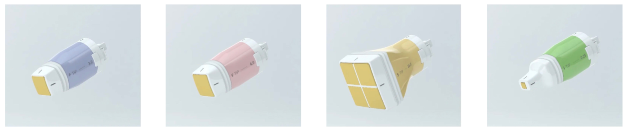 部位に合わせた4種類のカートリッジ